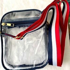Brand new supercute clear stadium bag 7.5 inches wide, 6 inches tall
